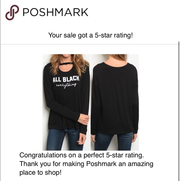 BLACK "ALL BLACK EVERYTHING" PRINT TOP - Picture 4 of 5